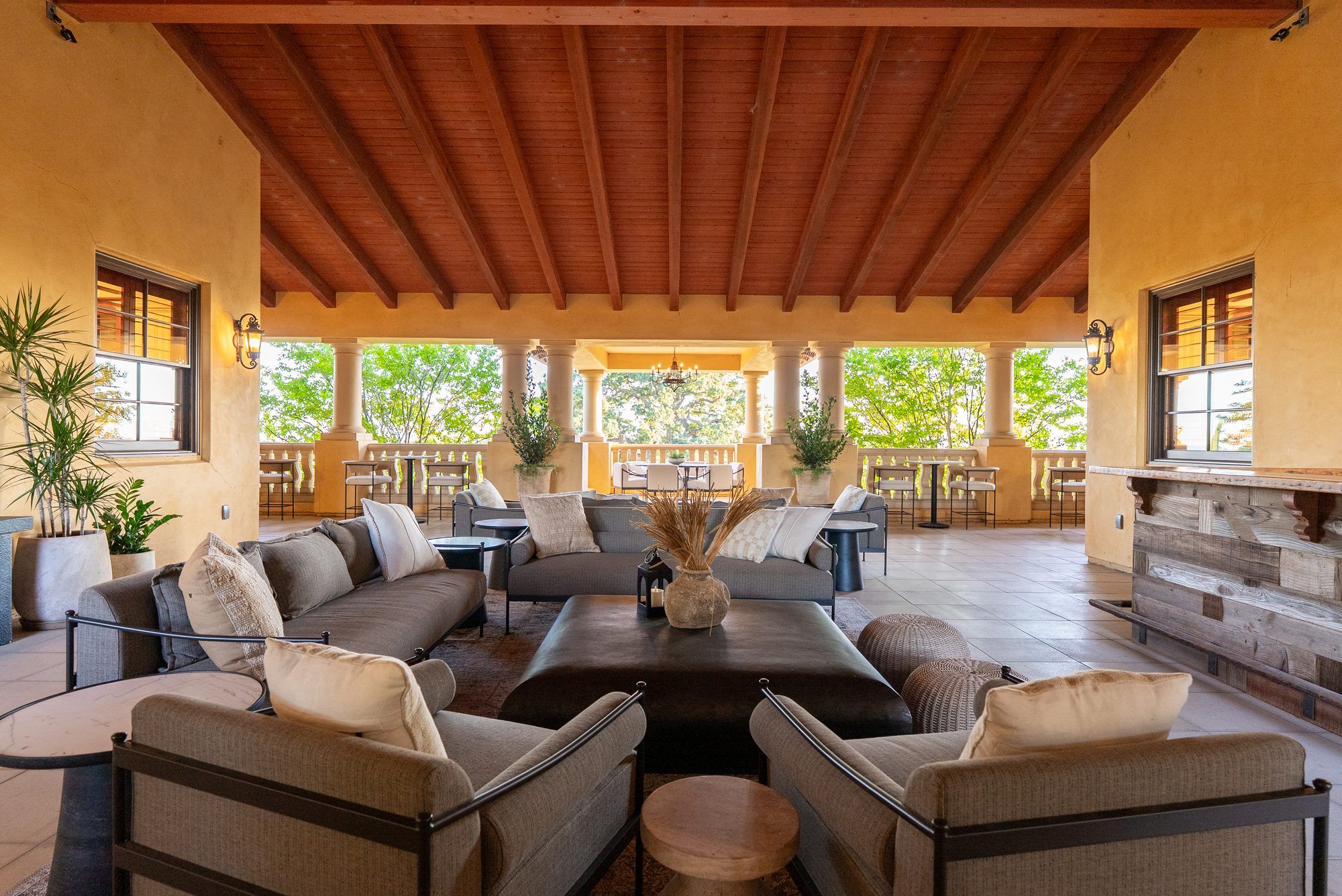 Furnished upstairs veranda overlooking the Villa San-Juliette estate