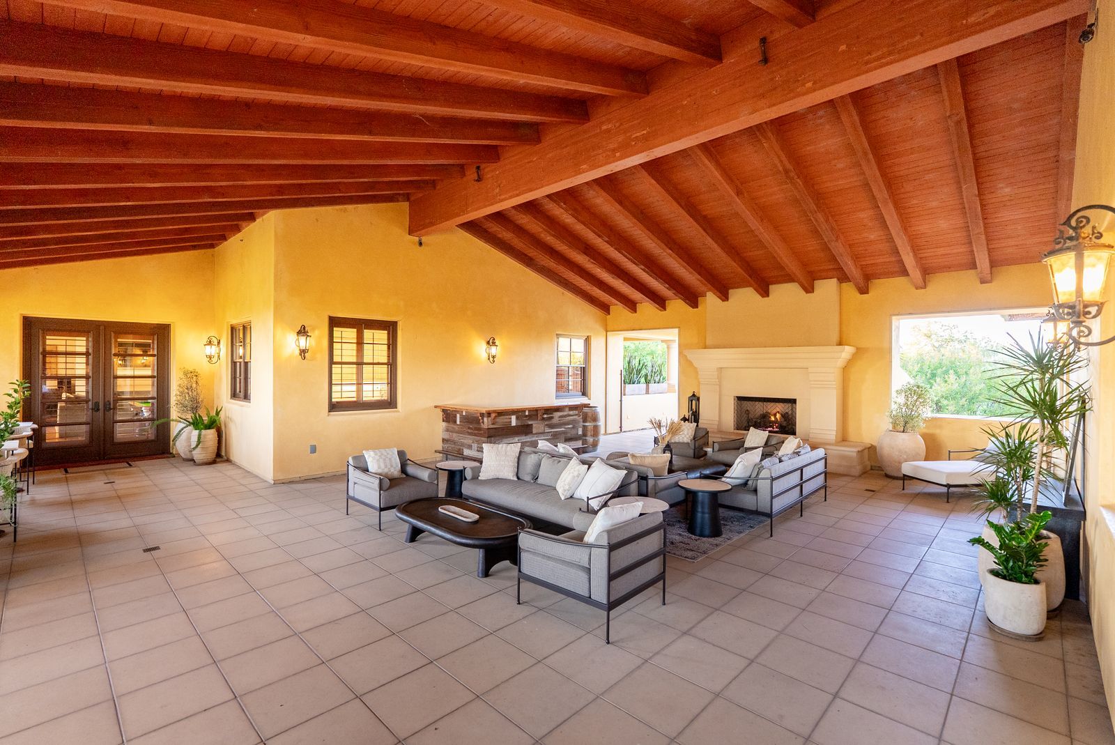 Wide view of the covered upstairs veranda