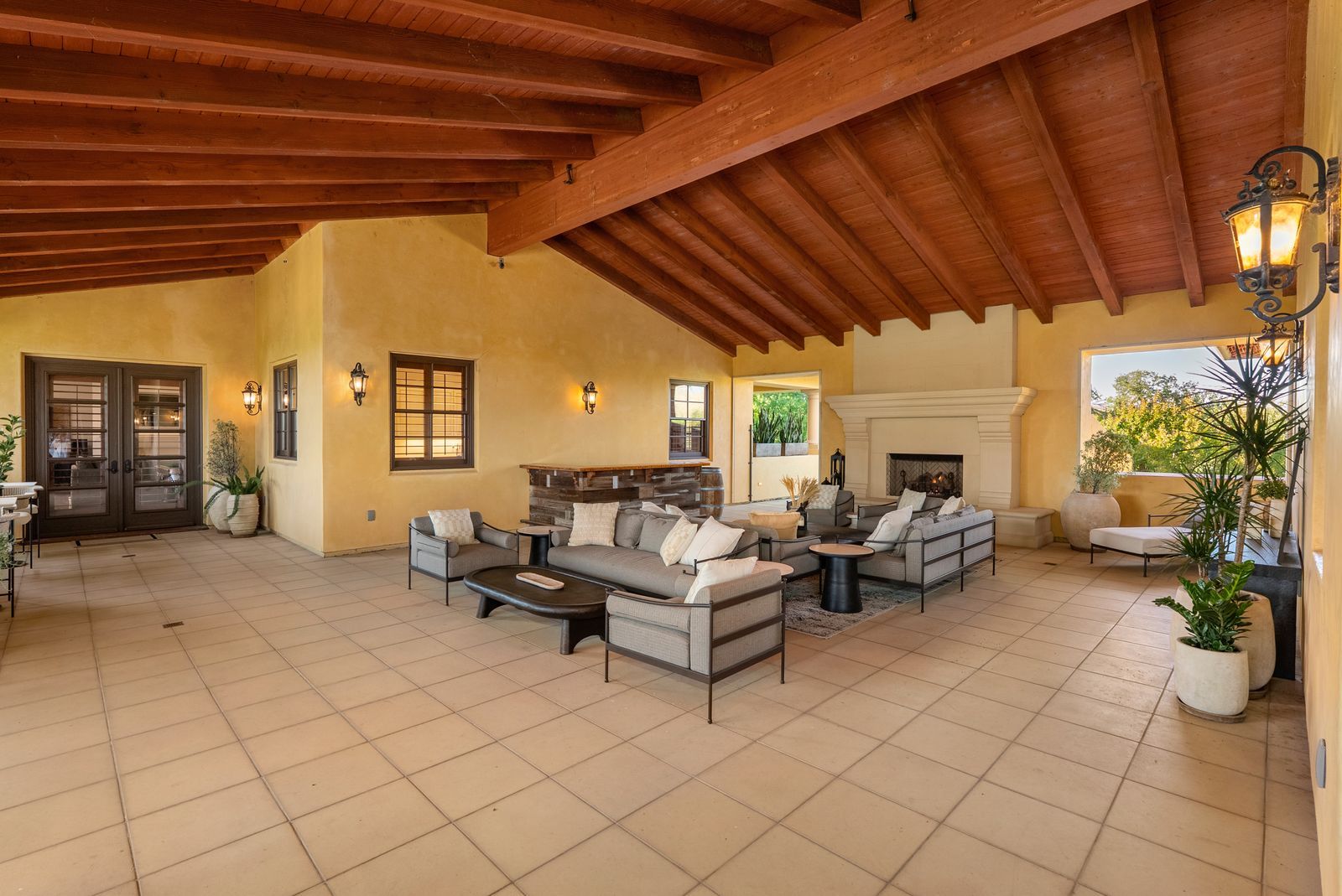 Wide view of the upstairs veranda lounge