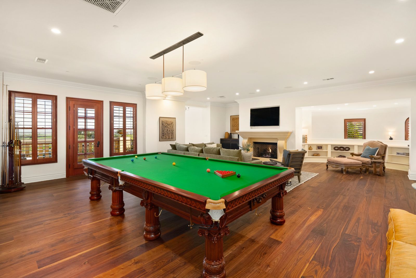 West Villa upstairs gaming room with snooker table